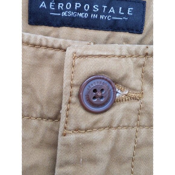 Aeropostale Men's Tannish Brown Flat Panel Shorts Size 34 - Picture 4 of 6